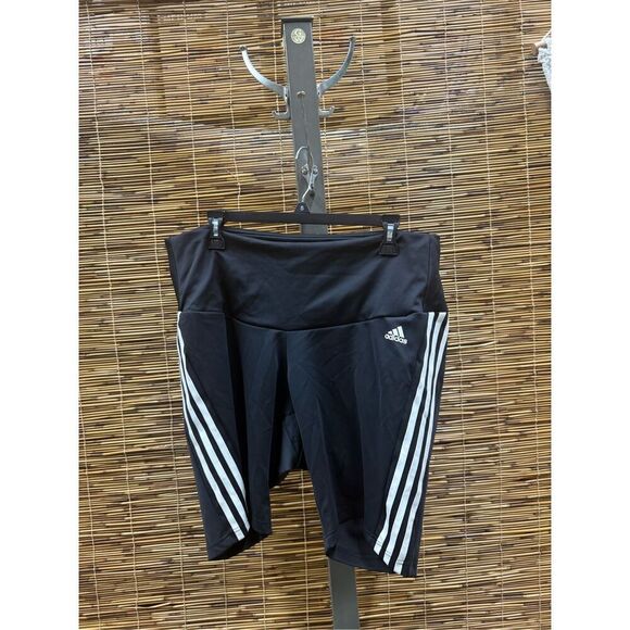 Adidas Women's Designed 2 Move High Rise Sport Shorts Plus Size, Black, Size 3X - Picture 2 of 3